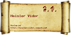 Heisler Vidor névjegykártya